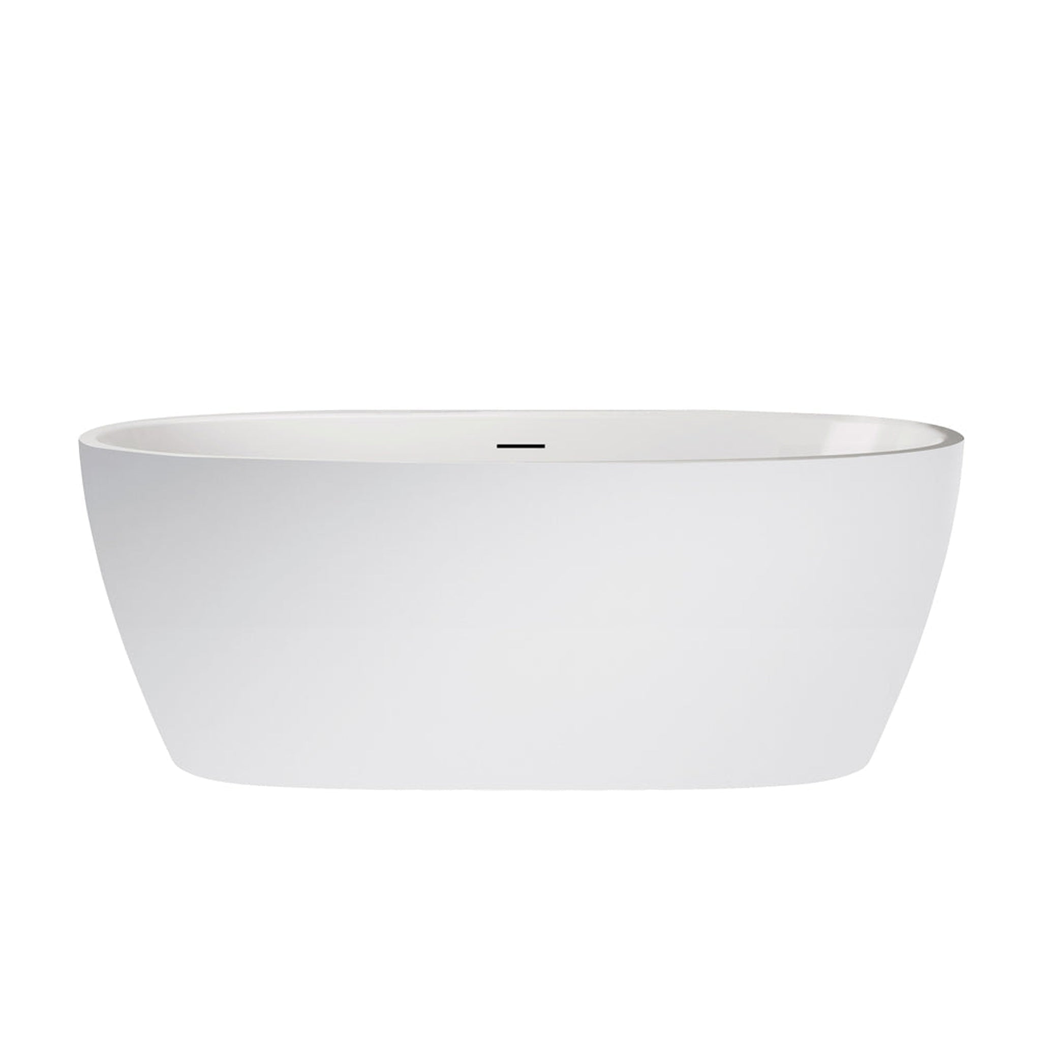 Vinnova, Vinnova Everly 59" x 32" White Oval Freestanding Soaking Acrylic Bathtub