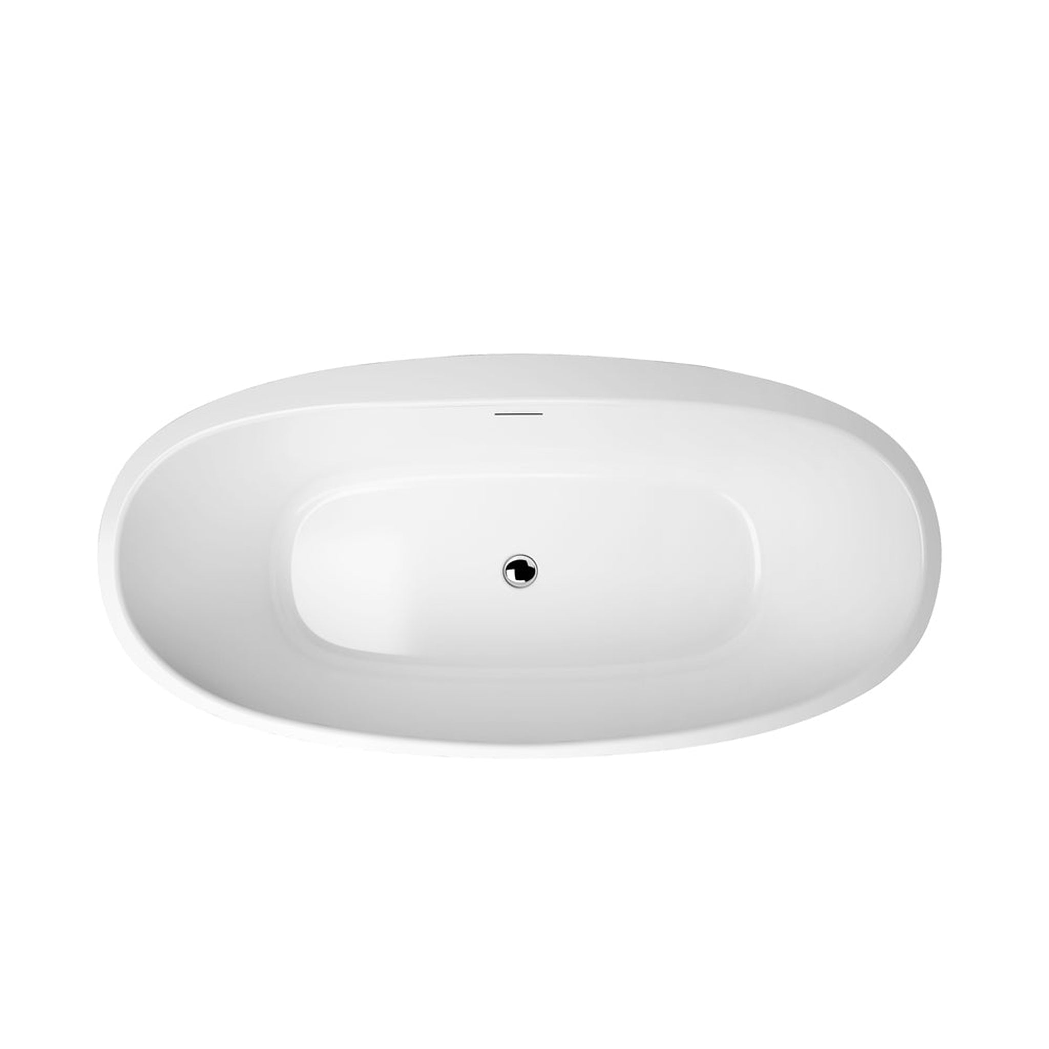 Vinnova, Vinnova Everly 67" x 32" White Oval Freestanding Soaking Acrylic Bathtub
